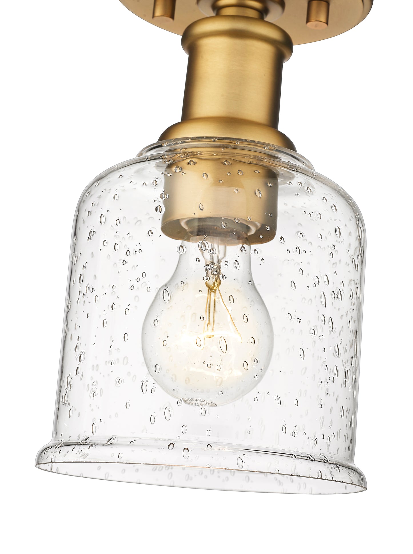 734F1-HBR - Bryant 1 Light Flush 6" Mount - Heritage Brass