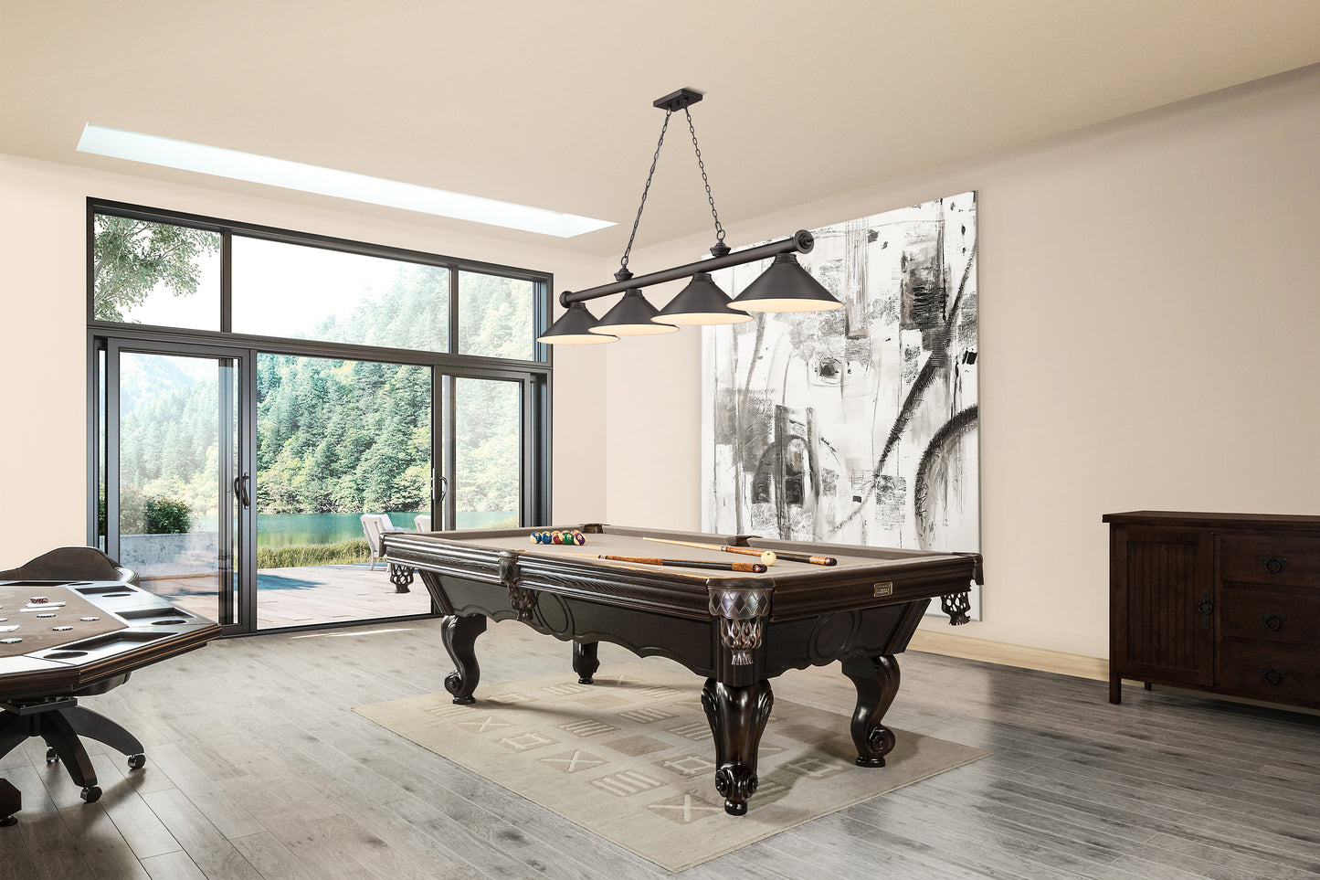 2306-4BRZ-BRZ15 - Cordon 4 Light 81" Billiard - Bronze