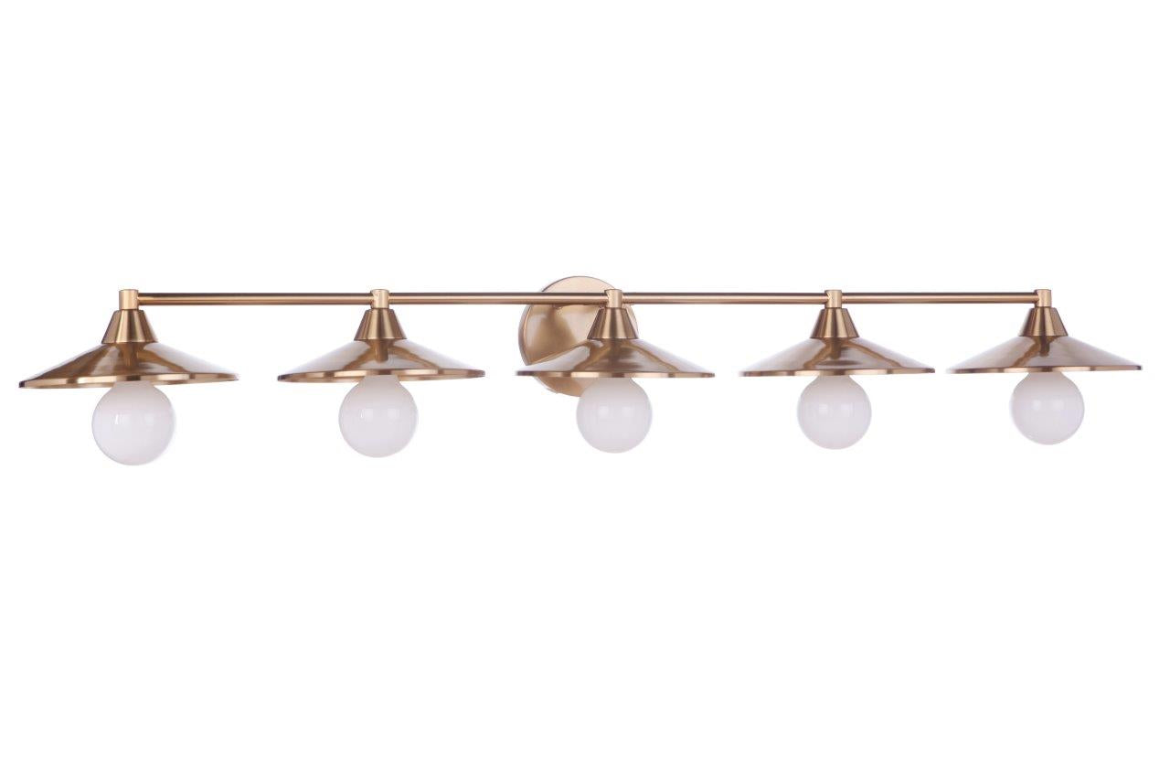 12546SB5 - Isaac 5 Light 46" Wide Vanity Light - Satin Brass