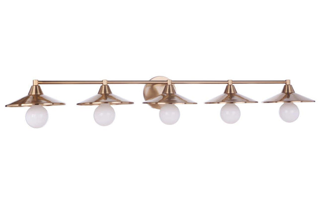 12546SB5 - Isaac 5 Light 46" Wide Vanity Light - Satin Brass