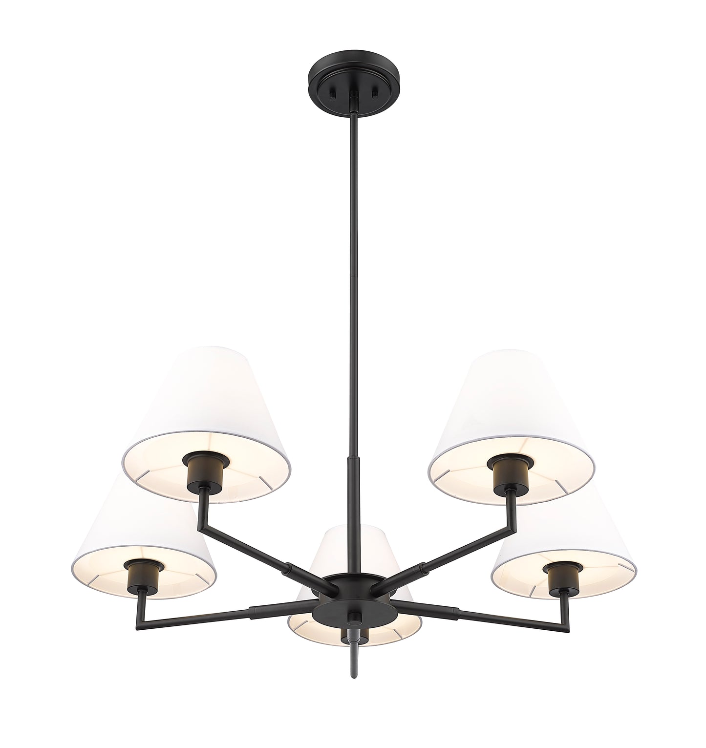 744-34R-MB - Leila 5 Light 34" Chandelier - Matte Black