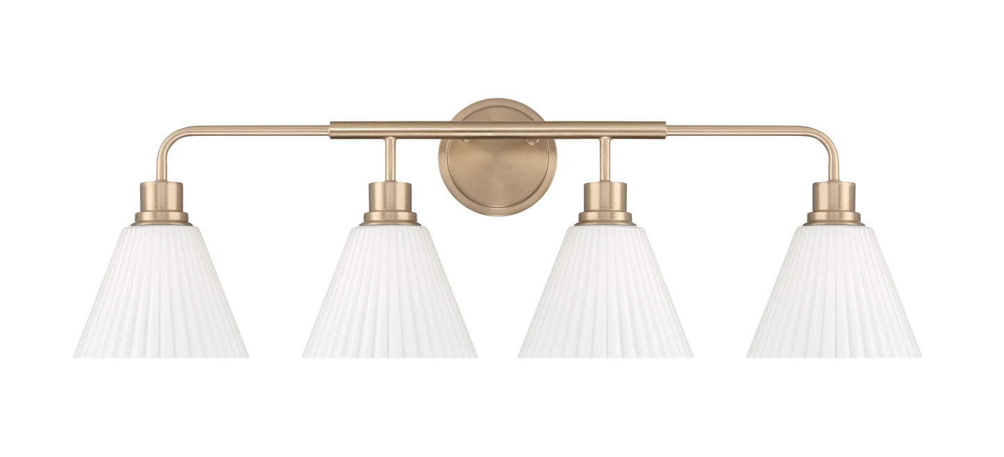 62304-CPZ - Pleated II 4 Light 34" Wide Vanity Light - Premium Bronze