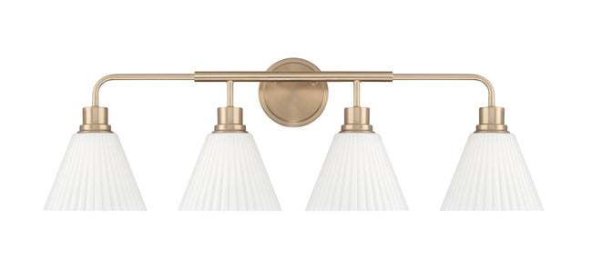 62304-CPZ - Pleated II 4 Light 34" Wide Vanity Light - Premium Bronze