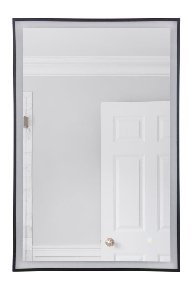 MIR113-FB - 1 Light 24" Wide Framed,LED Mirror - Flat Black