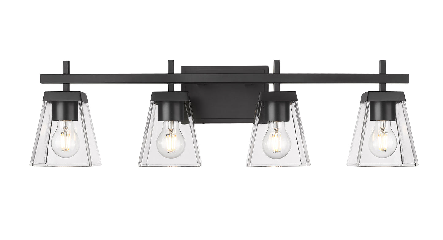 819-4V-MB - Lauren 4 Light 30" Vanity - Matte Black