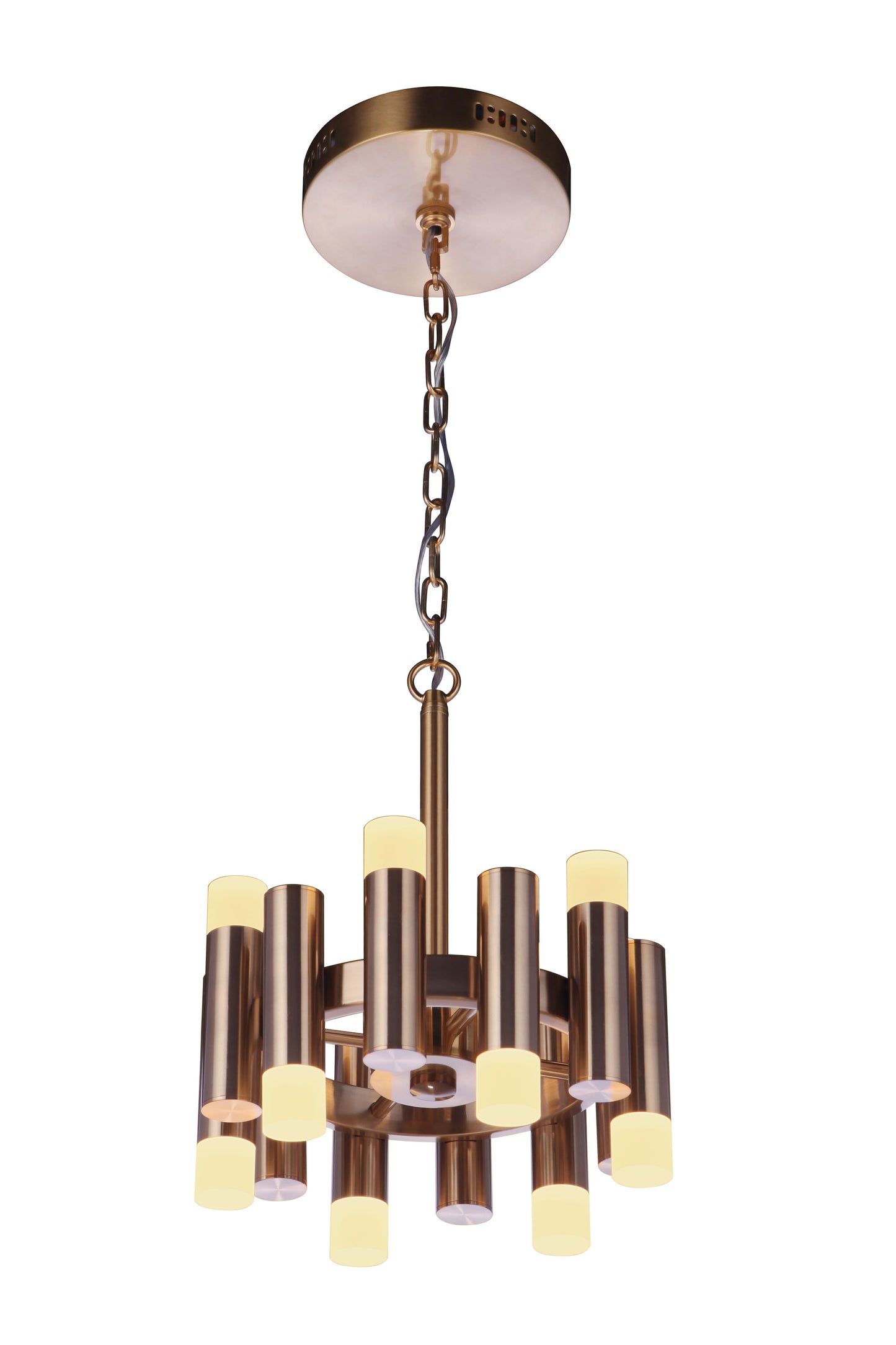 57552-SB-LED - Simple Lux 12 Light 12" High Semi Flush Mount - Satin Brass