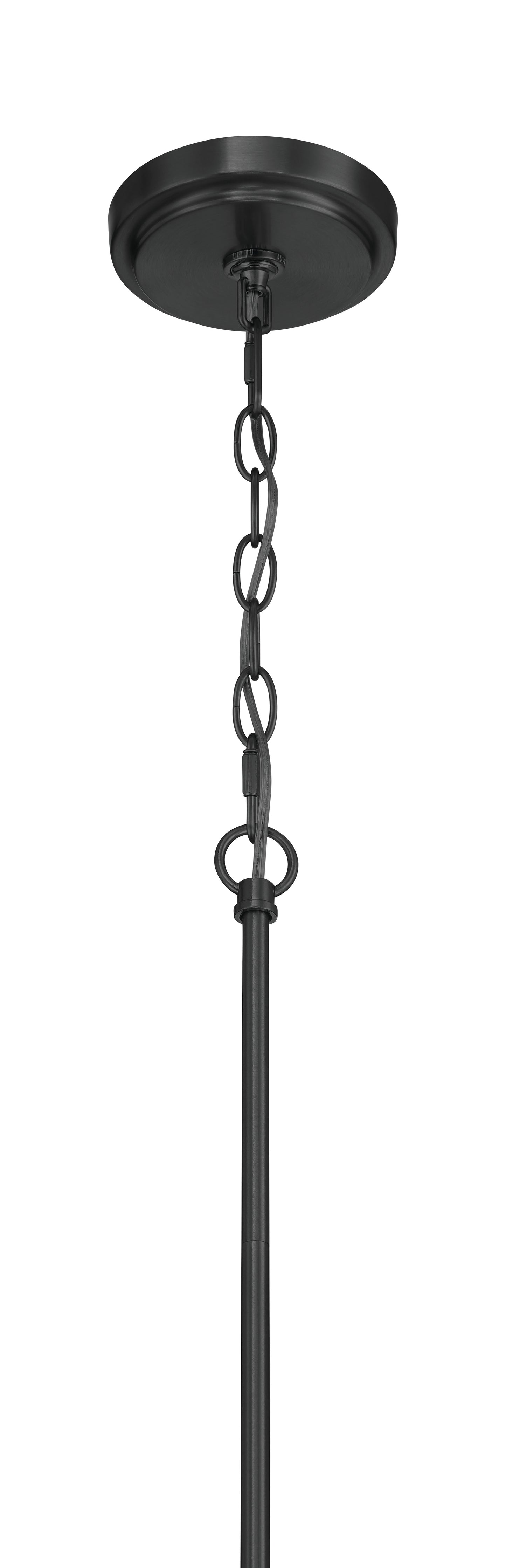 61126-FB - Pleated 6 Light 35" Wide Chandelier - Flat Black