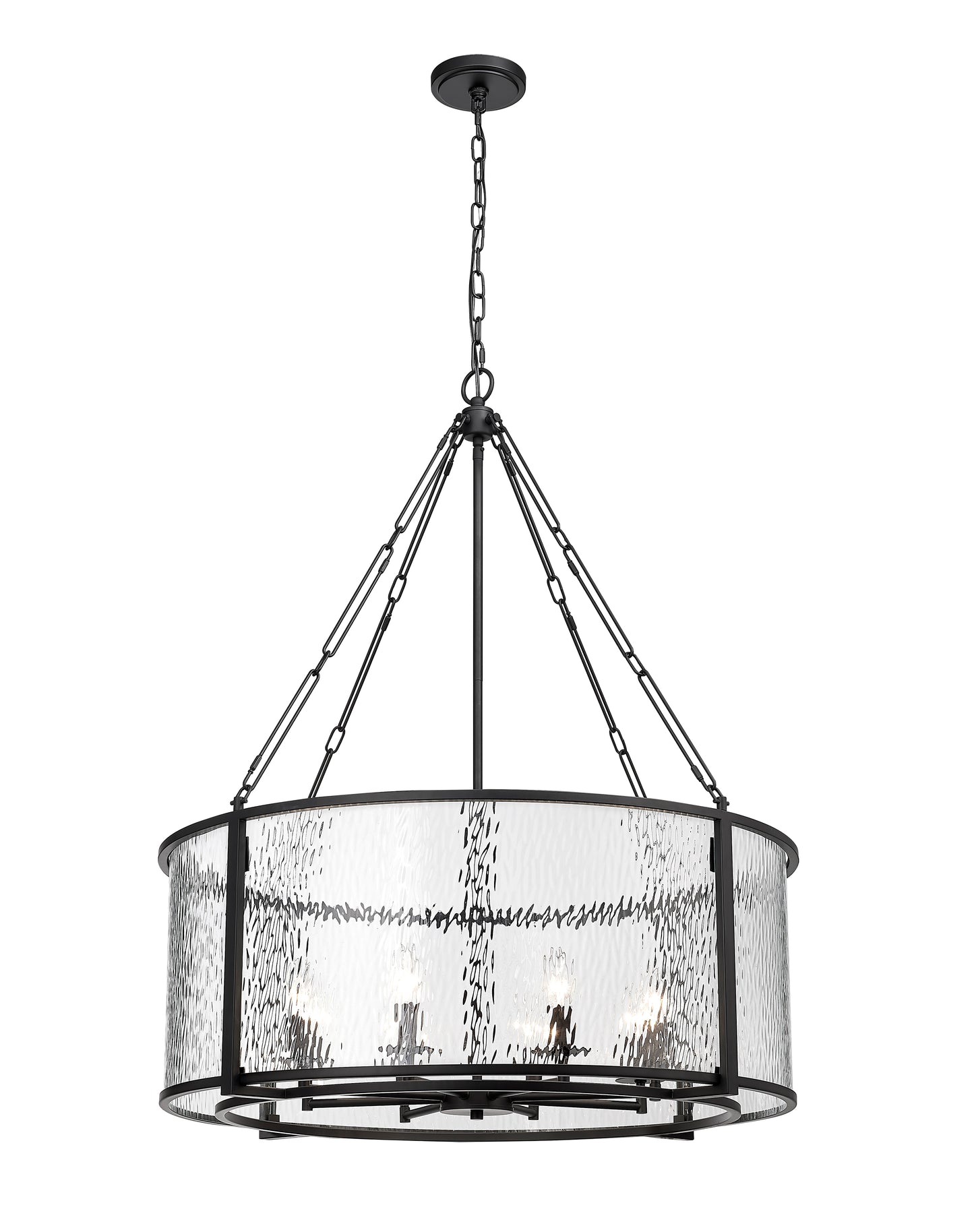 346P32-MB - Barrington 8 Light 32" Chandelier - Matte Black