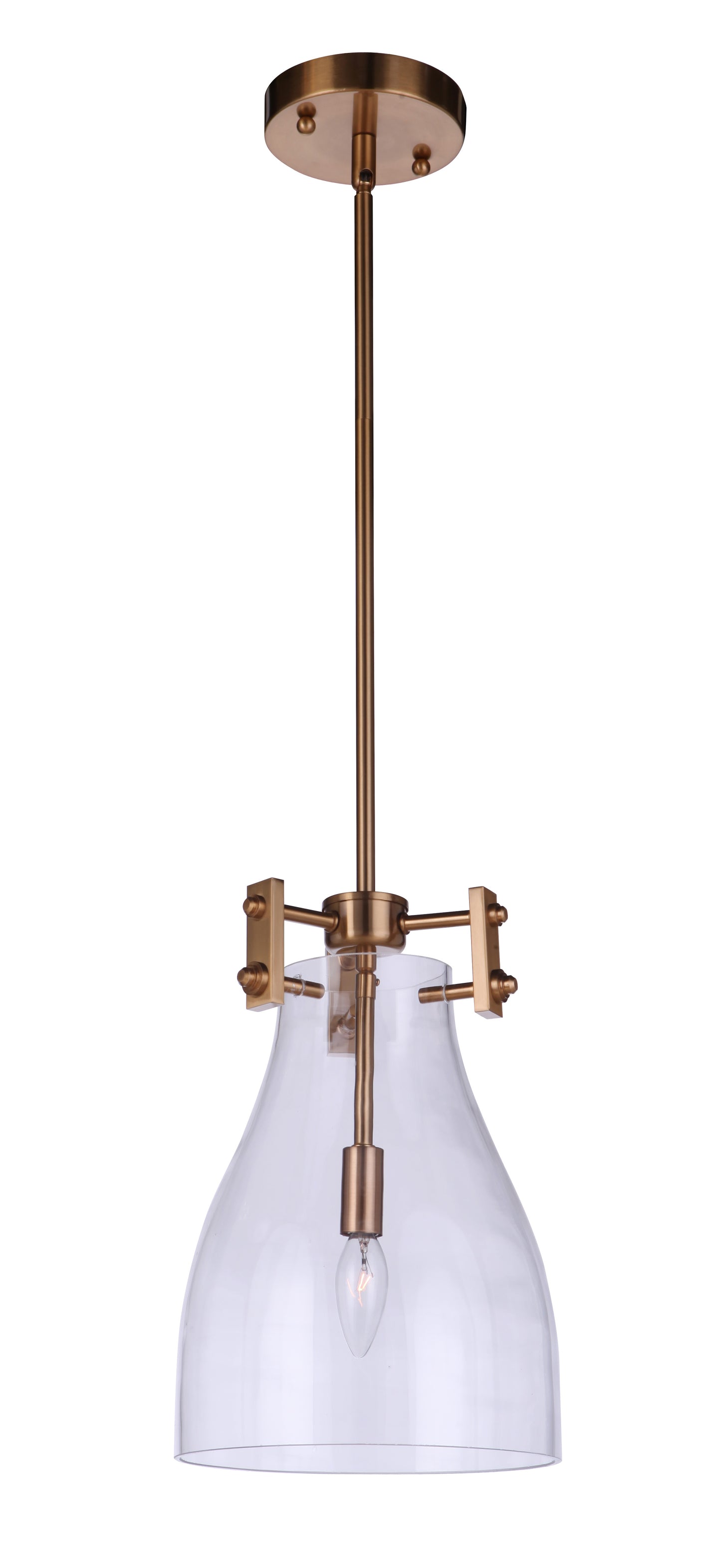 55891-SB - Chardonnay 1 Light 8.88" Wide Mini Pendant - Satin Brass
