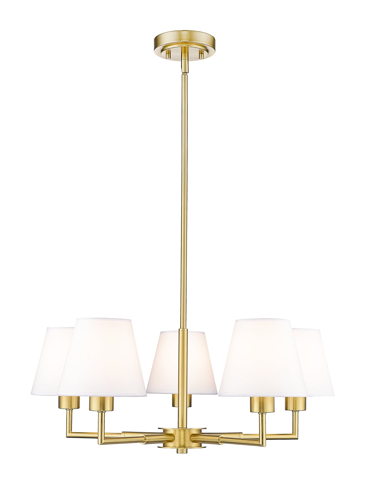744-26R-LG - Leila 5 Light 26" Chandelier - Luxe Gold