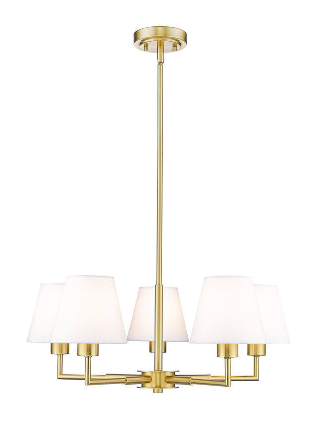 744-26R-LG - Leila 5 Light 26" Chandelier - Luxe Gold