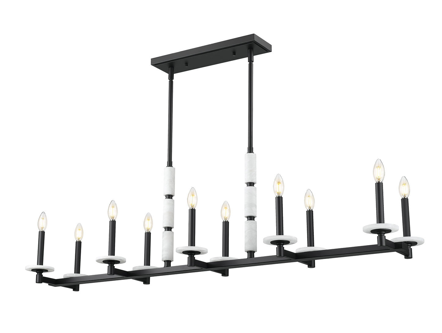3045-10L-MB - Kaden 10 Light Linear 56" Chandelier - Matte Black