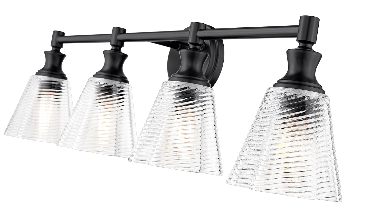 7704-4V-MB - Auden 4 Light 32" Vanity - Matte Black
