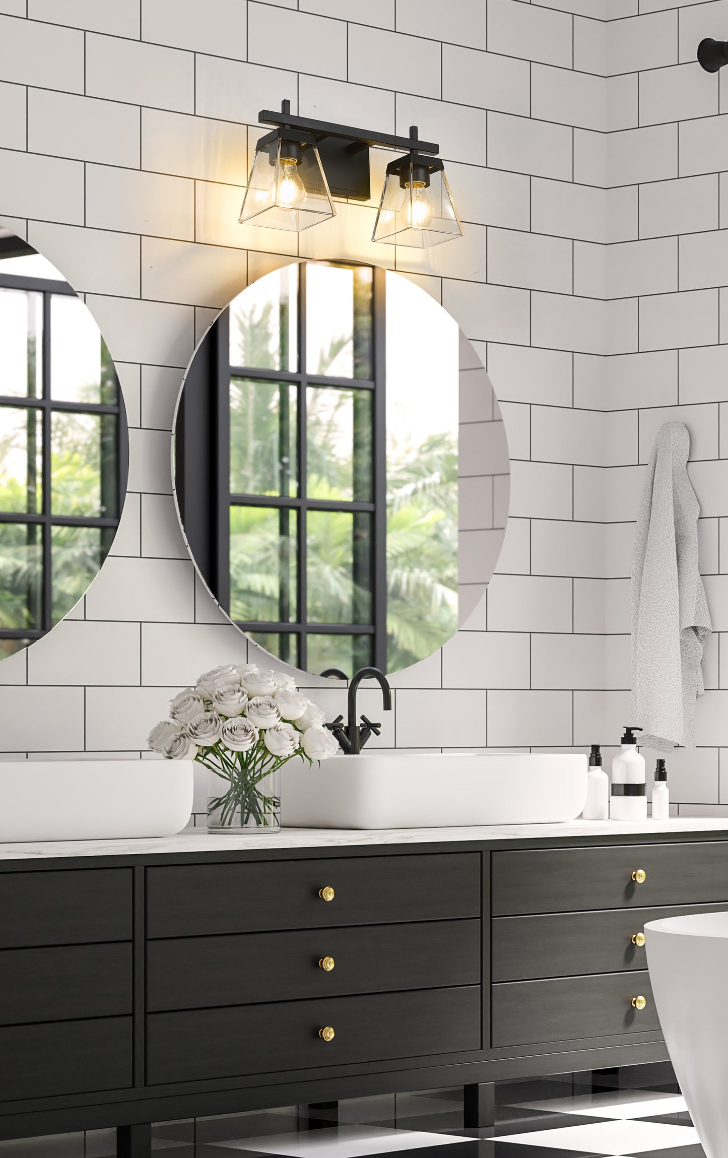 819-2V-MB - Lauren 2 Light 16" Vanity - Matte Black