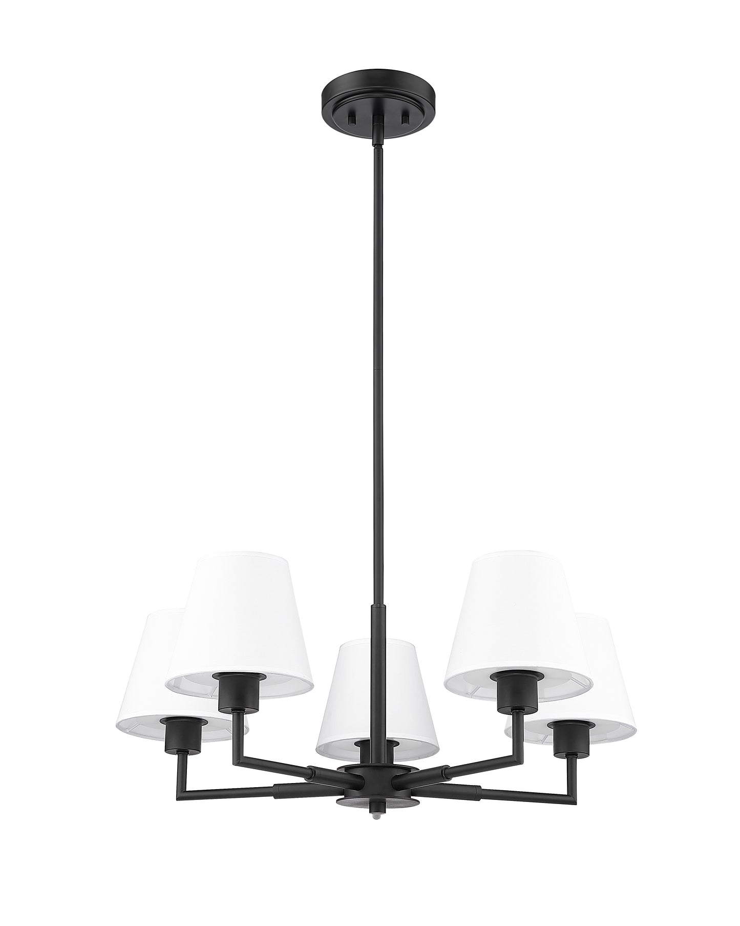 744-26R-MB - Leila 5 Light 26" Chandelier - Matte Black