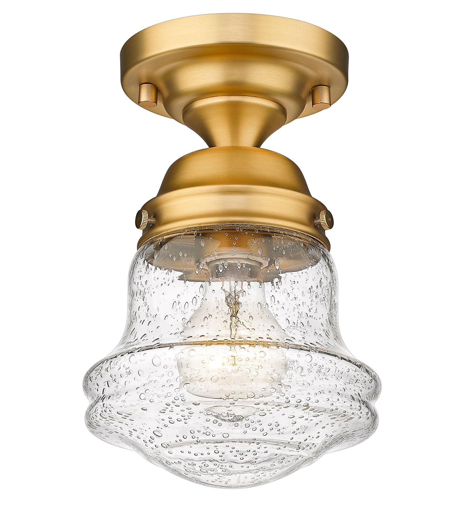 736F1-HBR - Vaughn 1 Light Flush 6" Mount - Heritage Brass