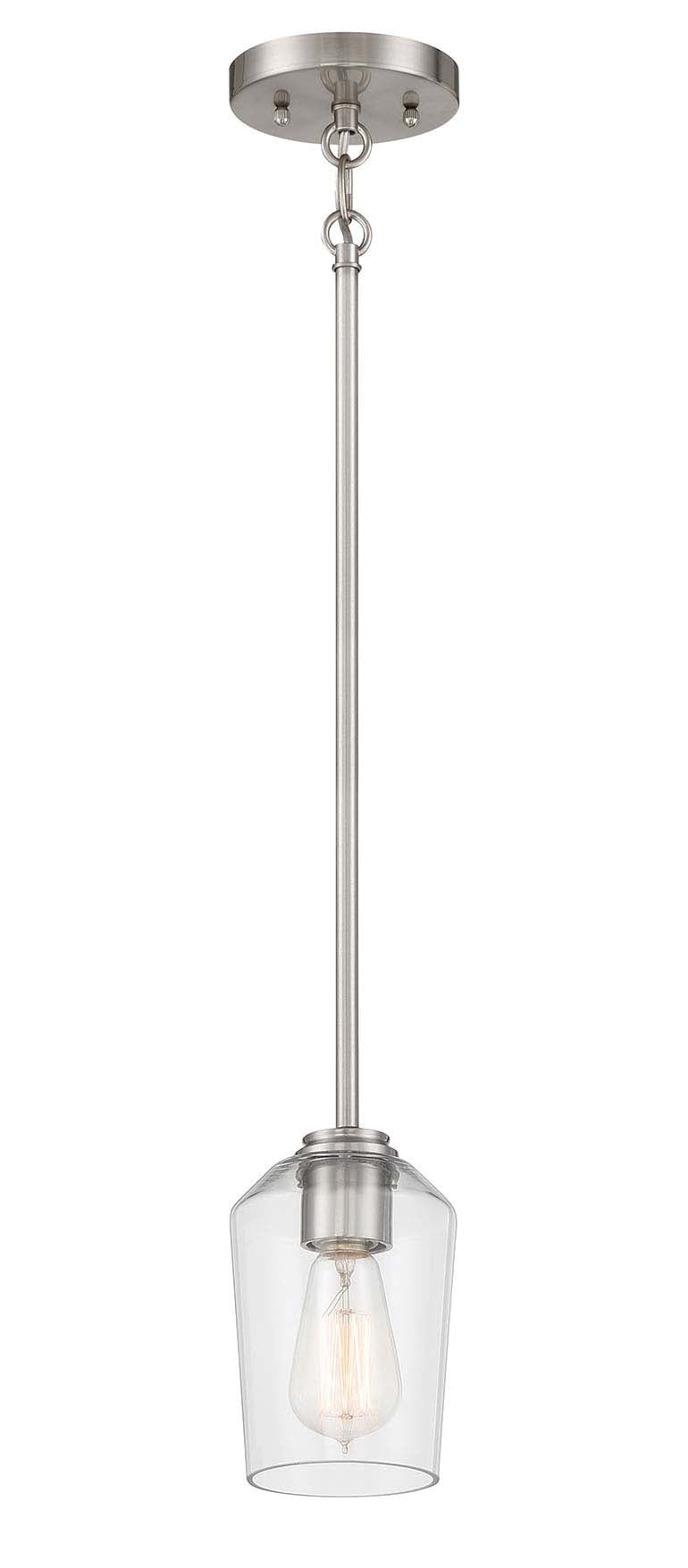 56191-BNK - Shayna 1 Light 5.13" Wide Mini Pendant - Brushed Nickel