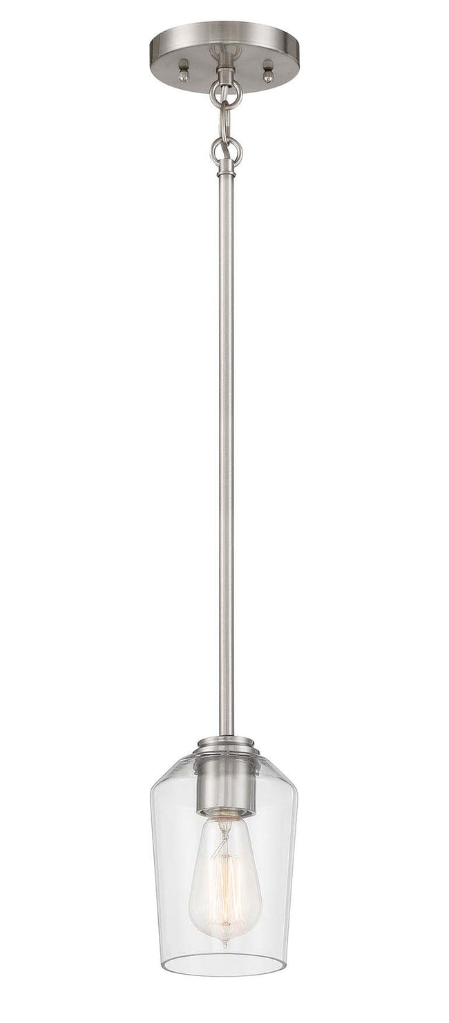 56191-BNK - Shayna 1 Light 5.13" Wide Mini Pendant - Brushed Nickel