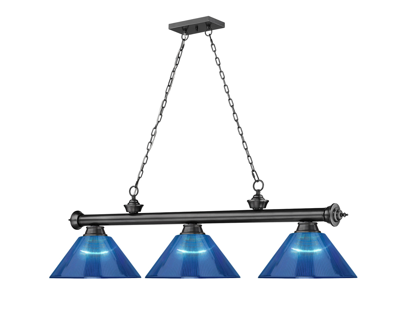 2306-3BP-ARDB - Cordon 3 Light 57" Billiard - Bronze Plate