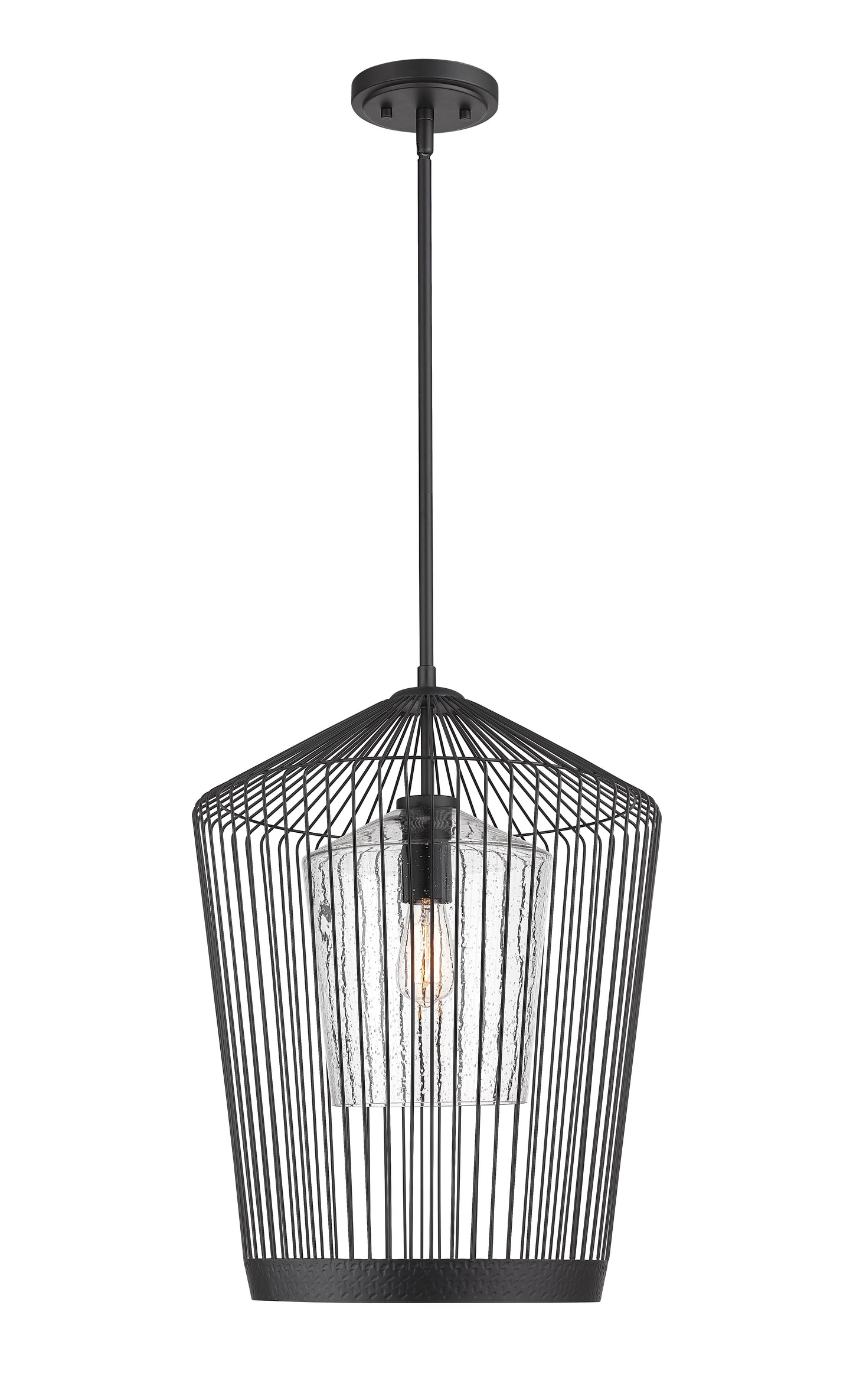 342P19-MB - Lido 1 Light 18" Pendant - Matte Black
