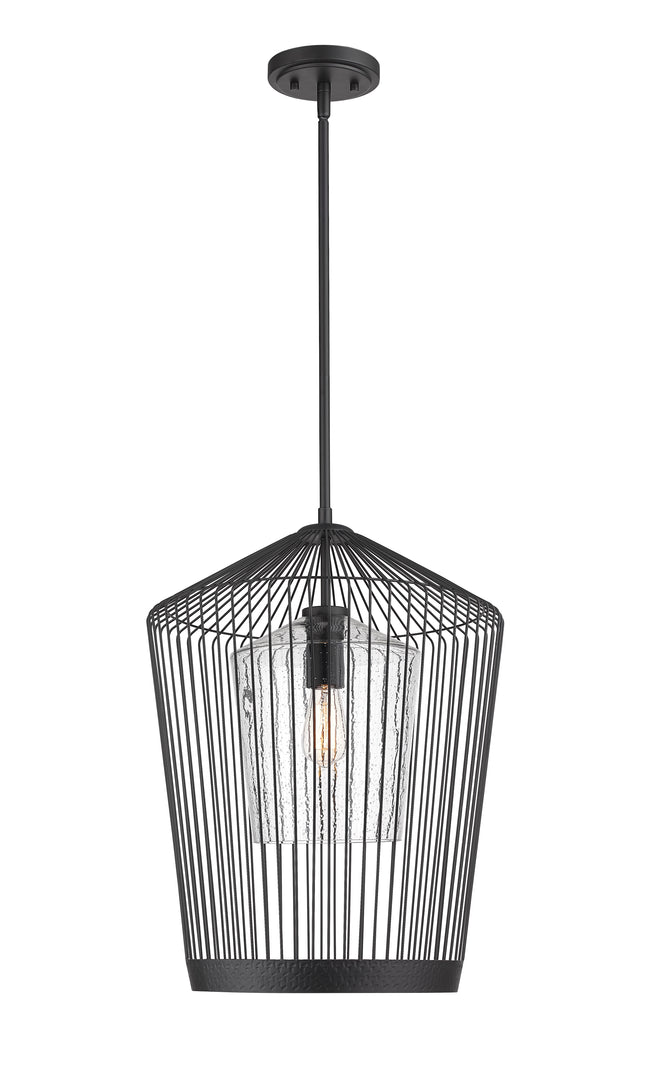 342P19-MB - Lido 1 Light 18" Pendant - Matte Black