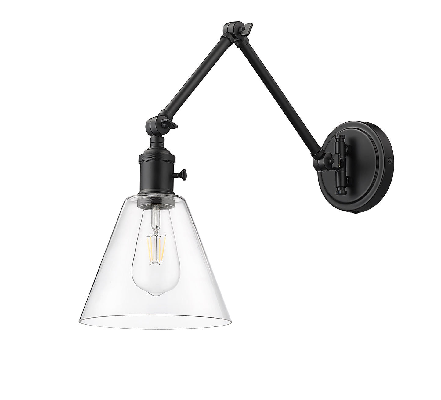 348S-MB - Gayson 1 Light Wall 8" Sconce - Matte Black