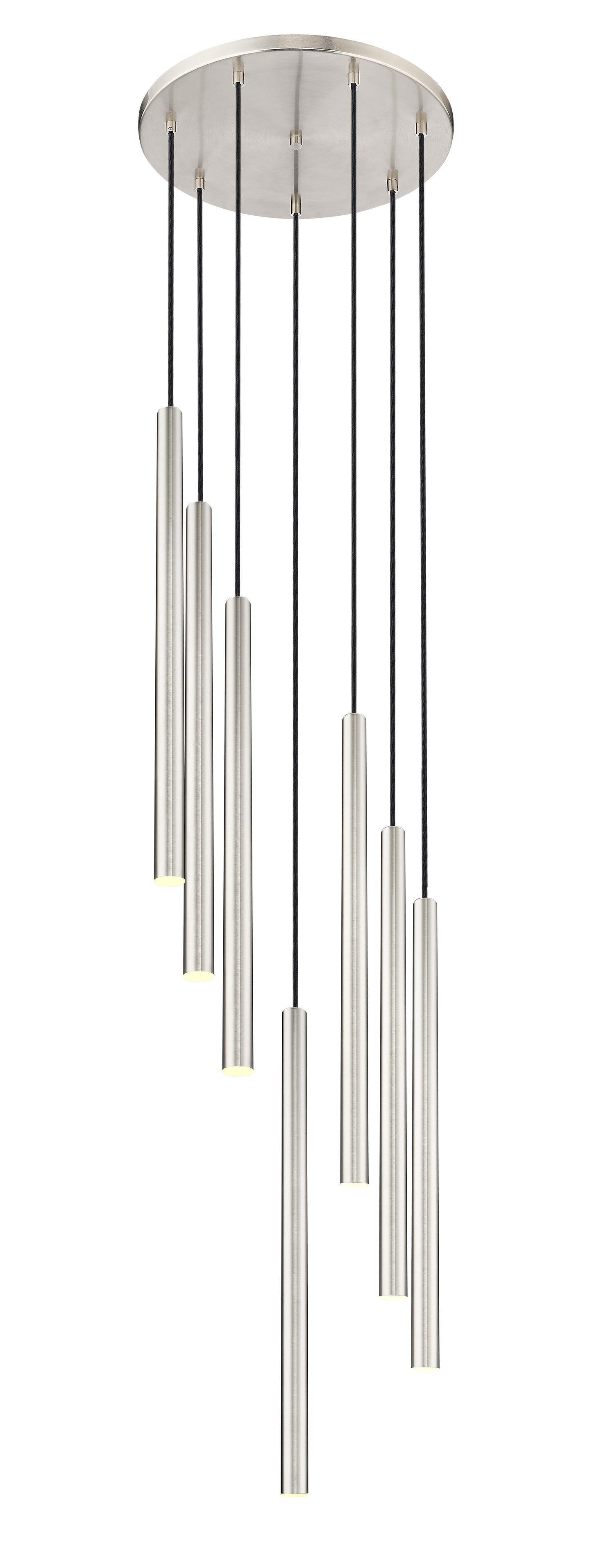 919MP24-7R-BN-LED - Forest 7 Light 18" Chandelier - Brushed Nickel