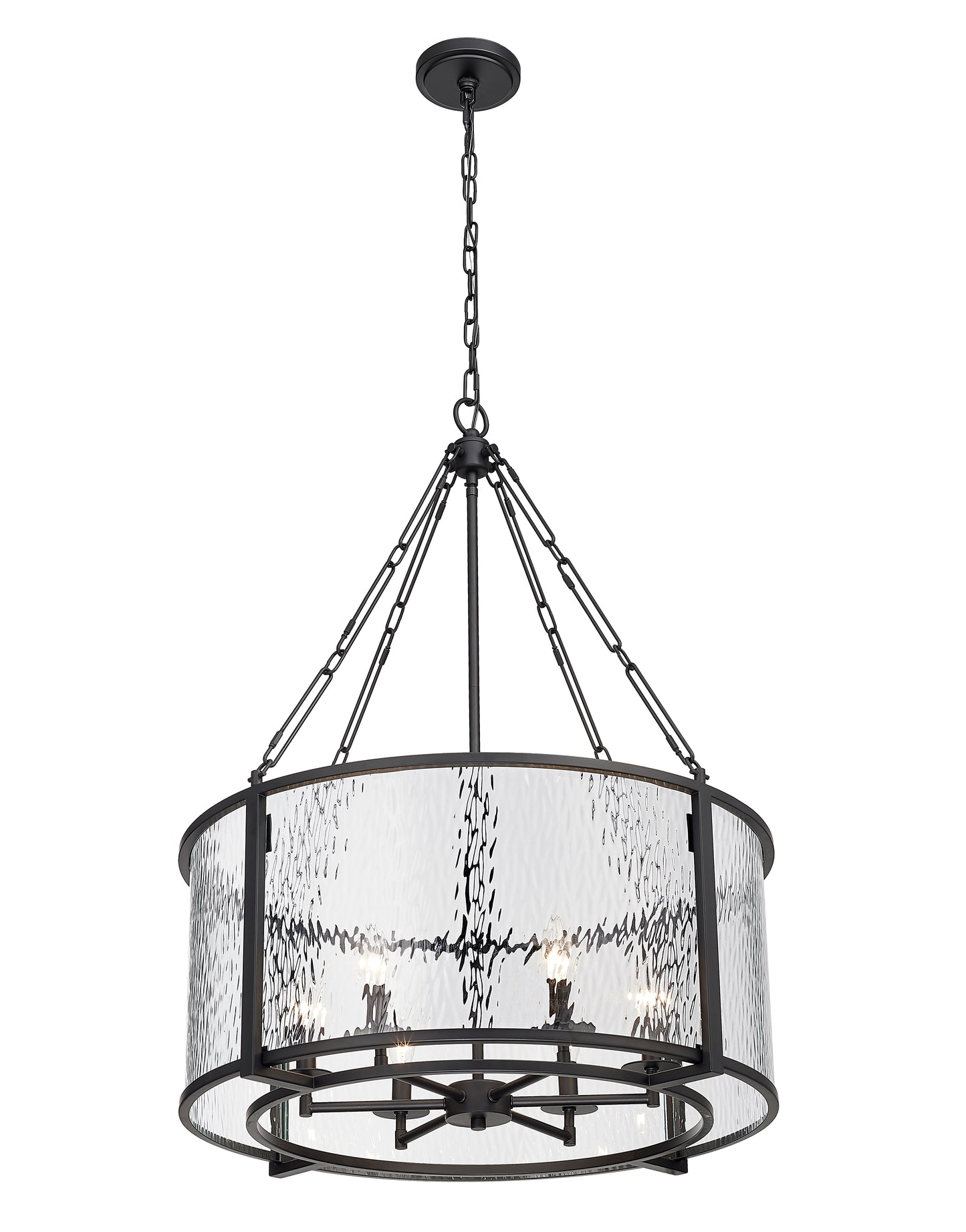 346P26-MB - Barrington 6 Light 26" Chandelier - Matte Black