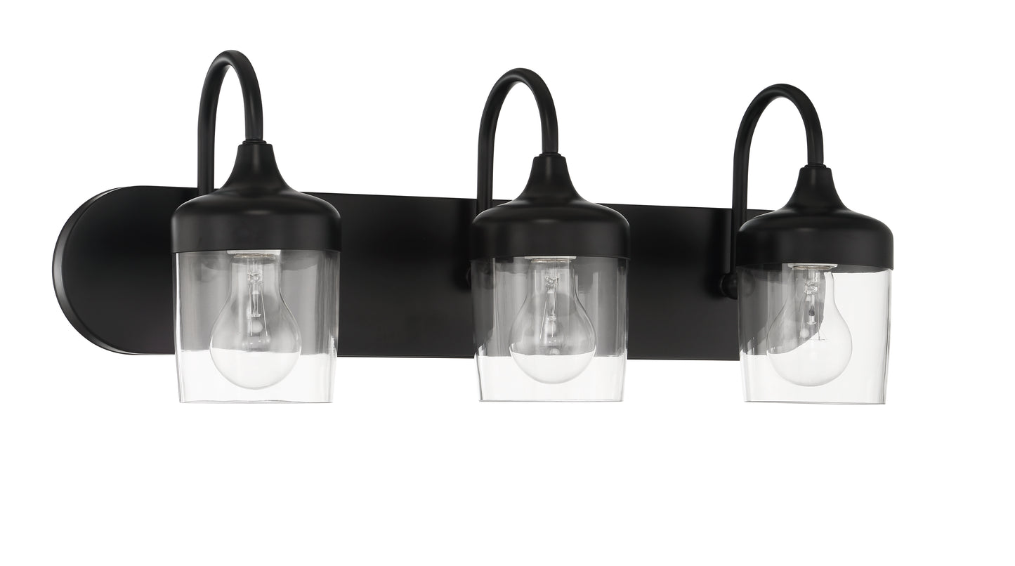 58103-FB - Wrenn 3 Light 24" Wide Vanity Light - Flat Black