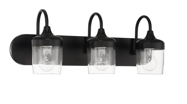 58103-FB - Wrenn 3 Light 24" Wide Vanity Light - Flat Black