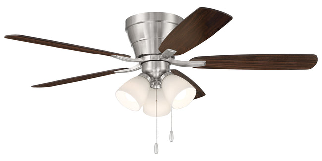 WHL52BNK5C3 - Wheeler 52 3-Light 52" 5 Blade Ceiling Fan with Light Kit - Brushed Nickel