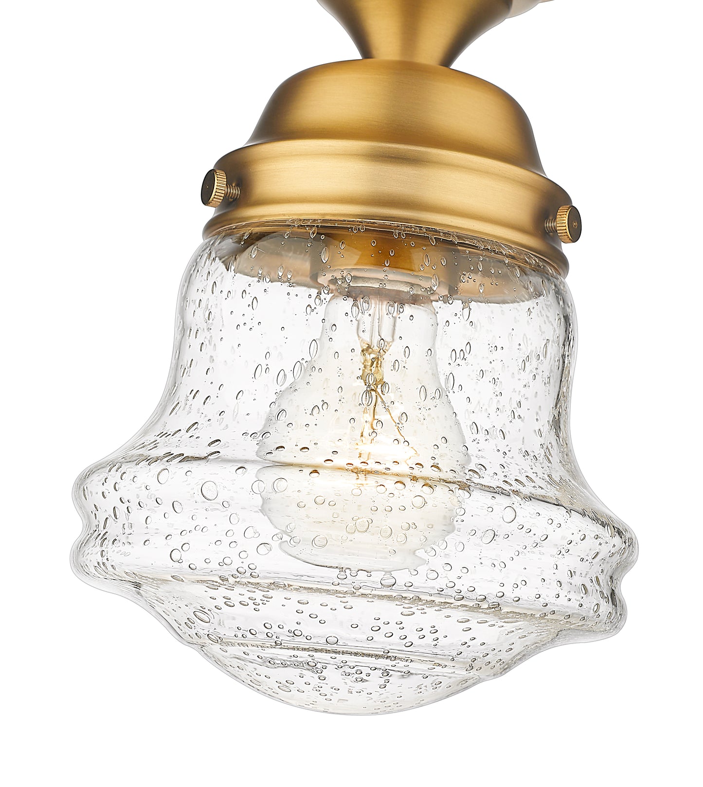 736F1-HBR - Vaughn 1 Light Flush 6" Mount - Heritage Brass