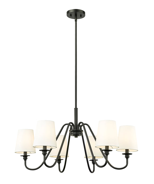 7509-6-32MB - Gianna 6 Light 32" Chandelier - Matte Black