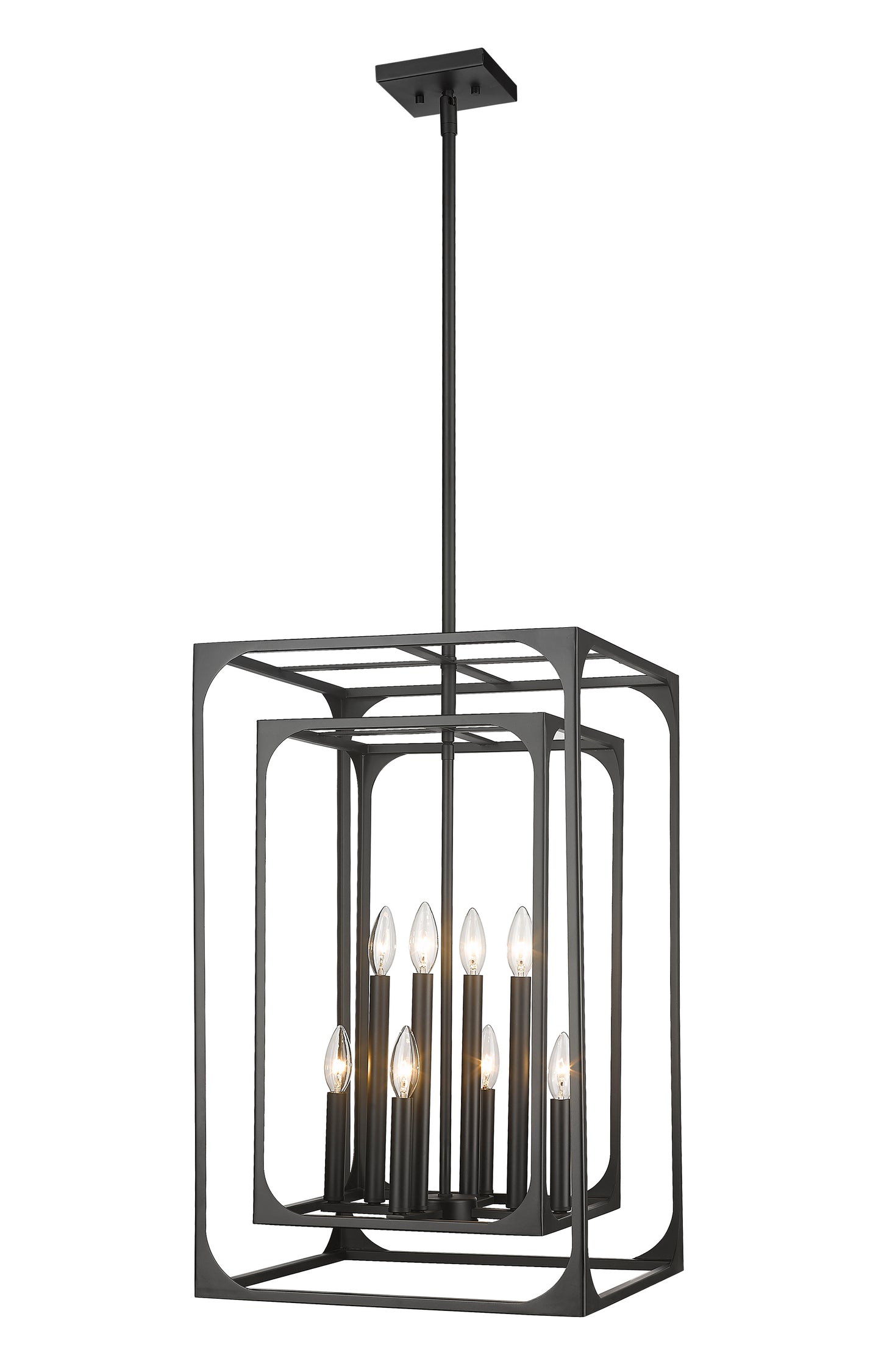 3038-8MB - Easton 8 Light 16" Chandelier - Matte Black