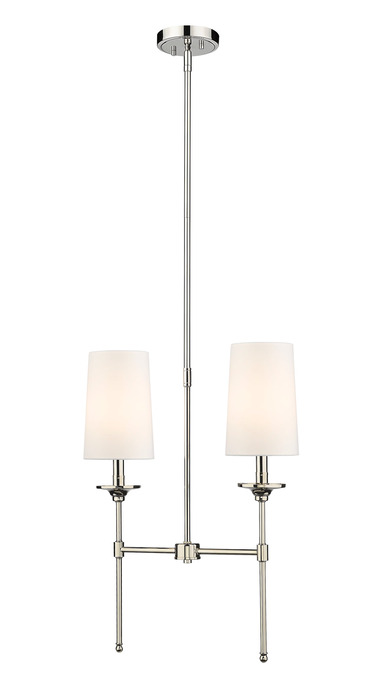 3033-2L-PN - Emily 2 Light Linear 19" Chandelier - Polished Nickel