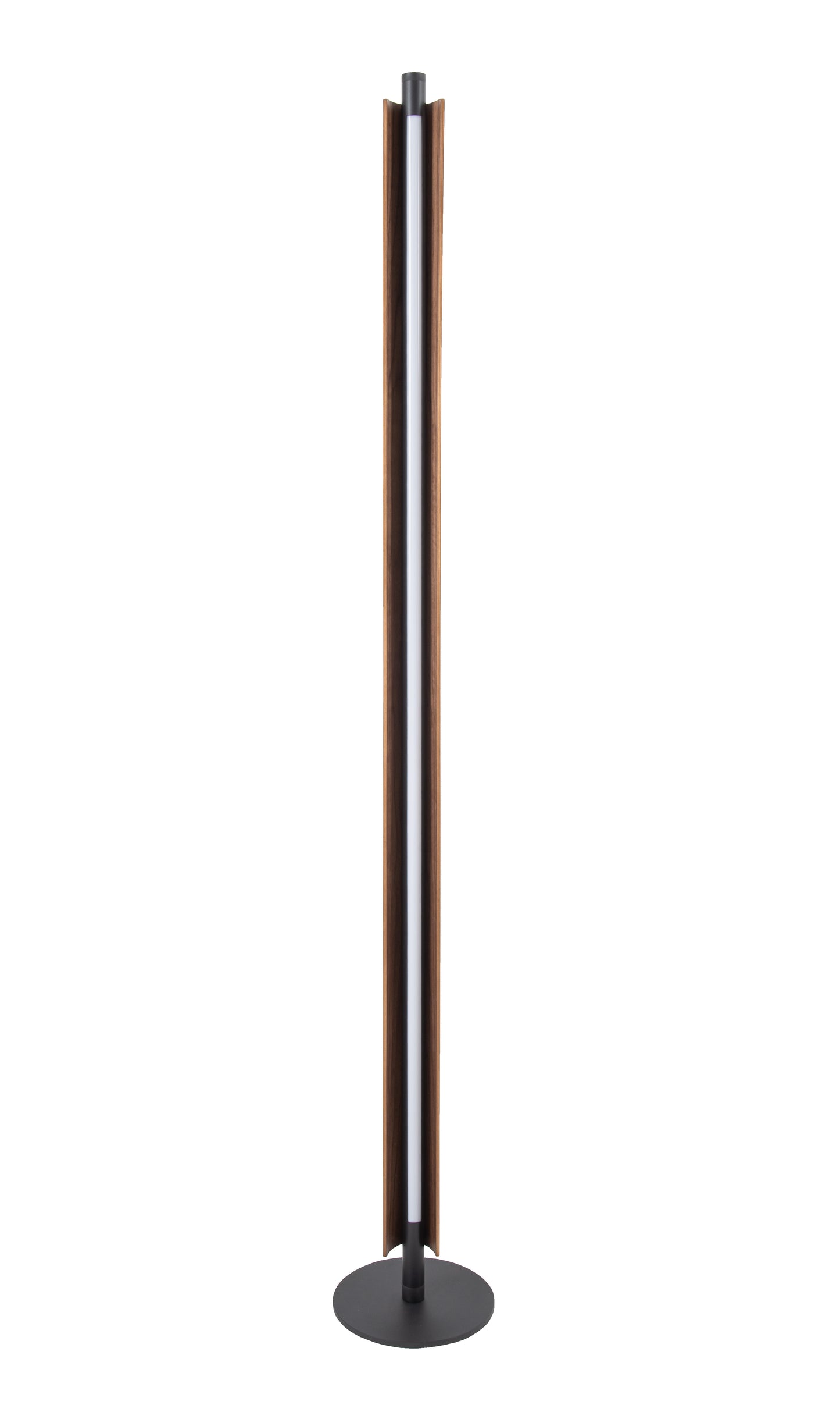 87031FBWAL-F - Cameron 1 Light 63" High Floor Lamp - Flat Black / Walnut