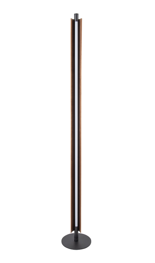 87031FBWAL-F - Cameron 1 Light 63" High Floor Lamp - Flat Black / Walnut