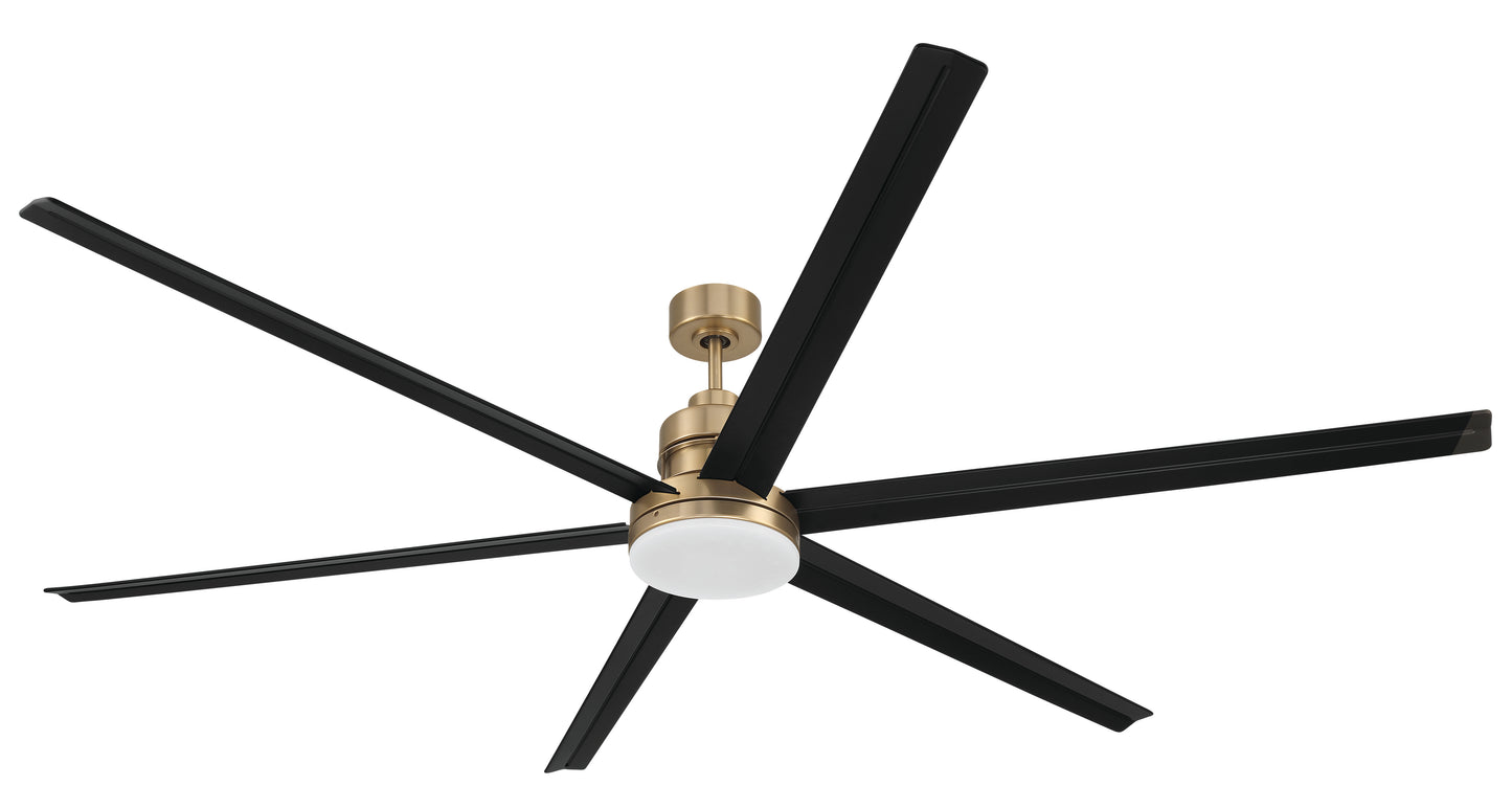 MND80SBFB6-NWF - Mondo 80" Ceiling Fan no Wifi 80" 6 Blade Ceiling Fan with Light Kit - Satin Brass