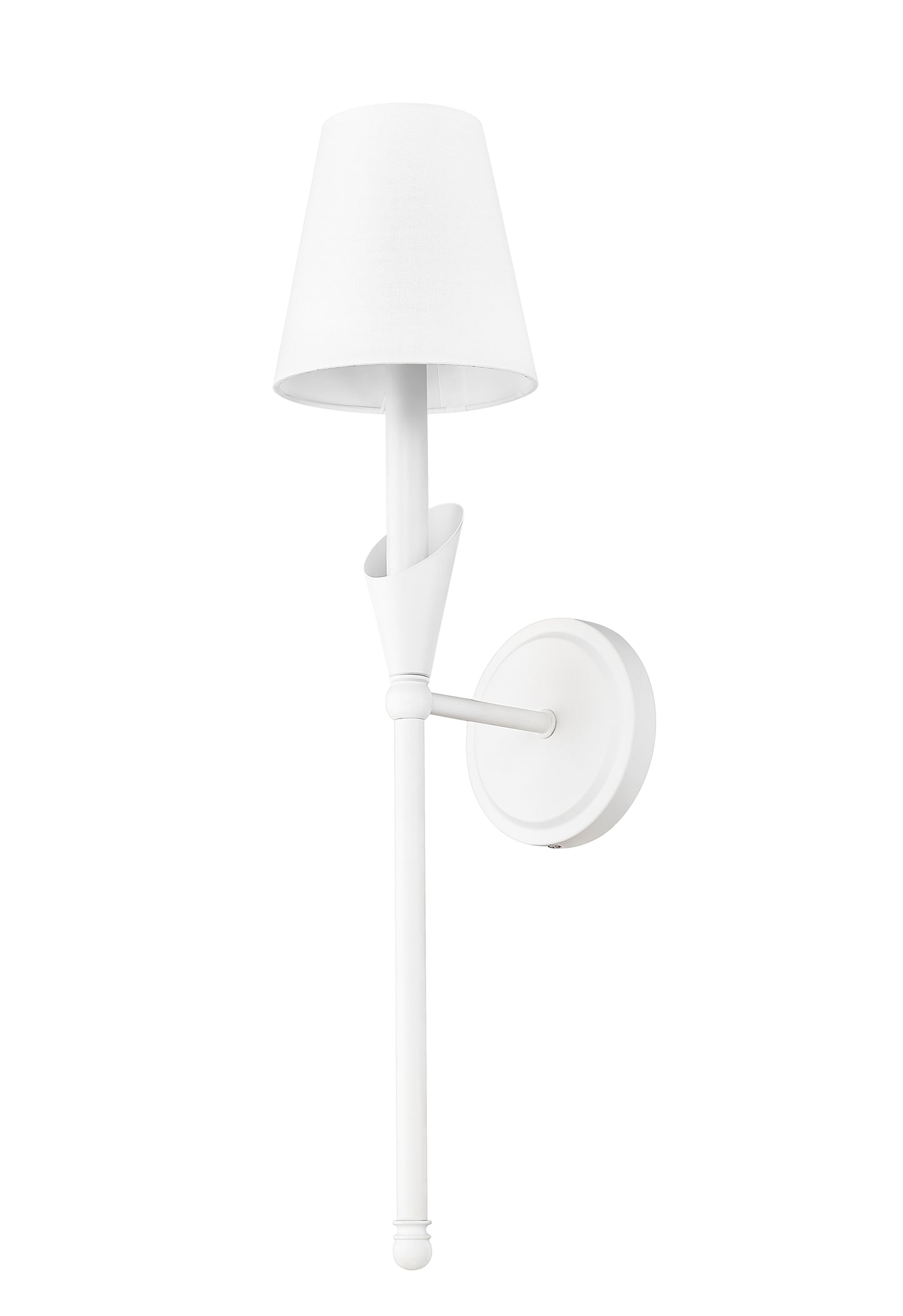 4014-1SA-TW - Claudelle 1 Light Wall 24" Sconce - Tundra White