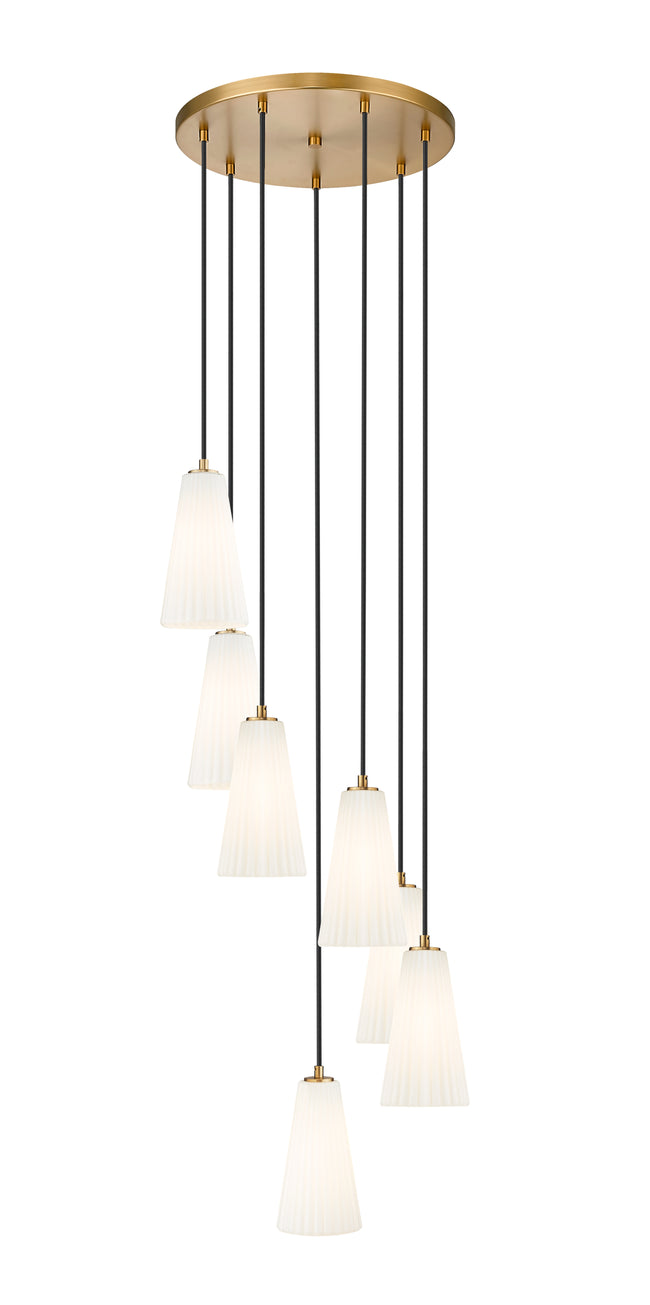 3043P6-7R-MGLD - Farrell 7 Light 18" Chandelier - Modern Gold