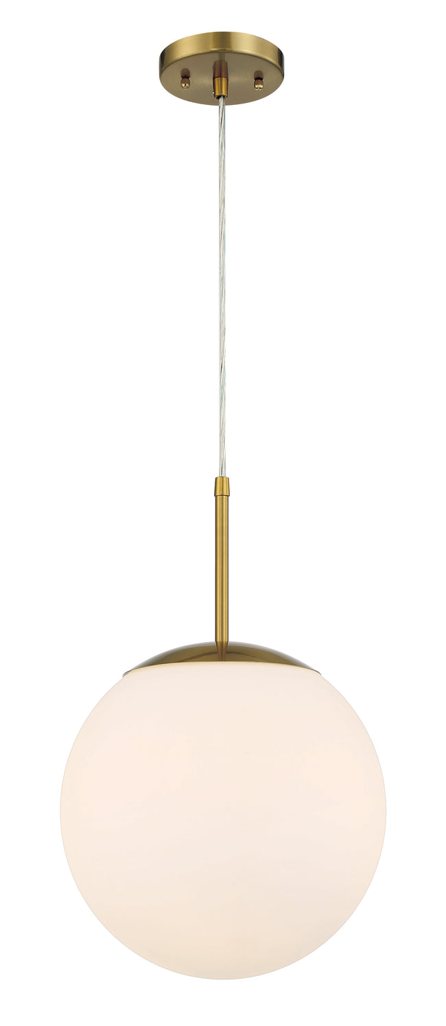 56892-SB-WG - Gaze 1 Light 11.88" Wide Pendant - Satin Brass