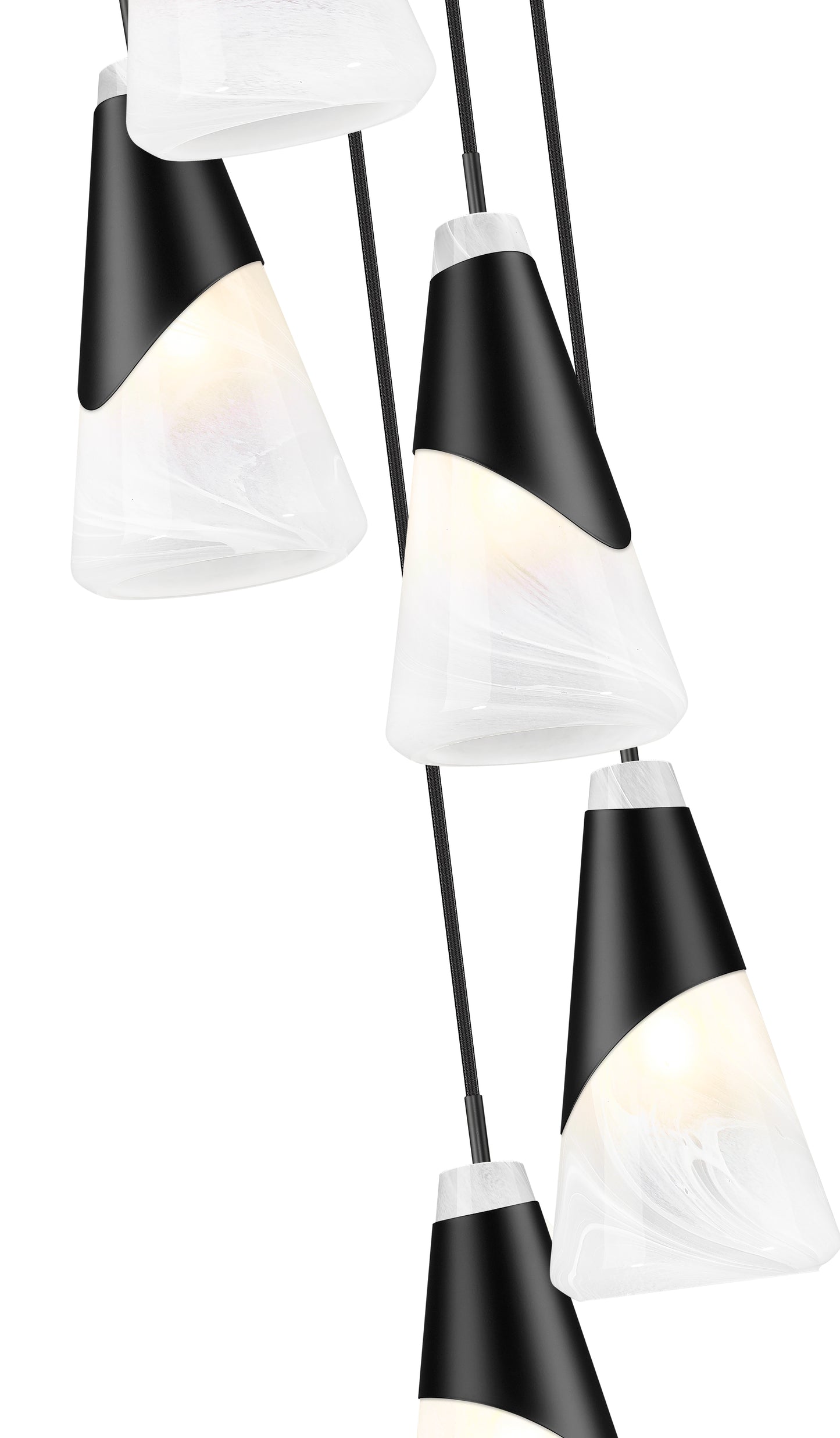 828P6-5R-MB - Aimie 5 Light 12" Chandelier - Matte Black