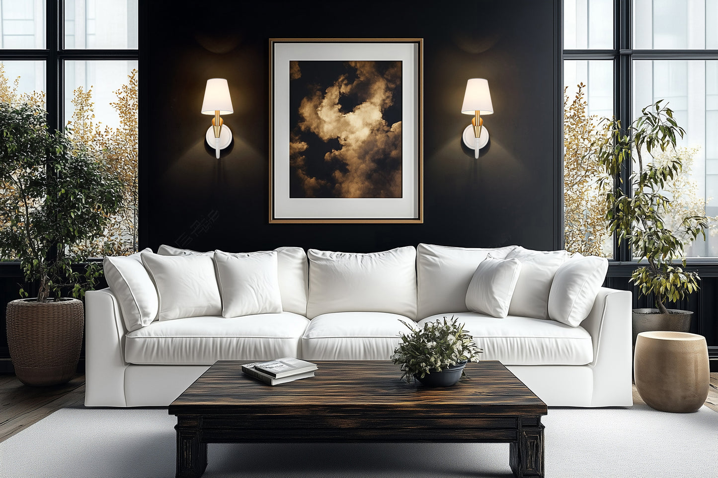 4014-1S-TW-MGLD - Claudelle 1 Light Wall 14" Sconce - Tundra White / Modern Gold