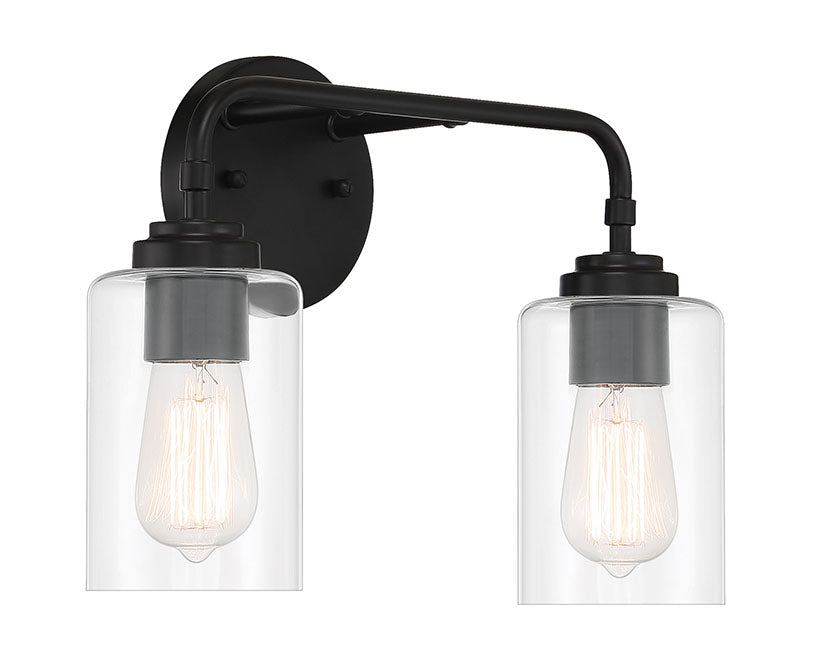 56002-FB - Stowe 2 Light 15" Wide Vanity Light - Flat Black