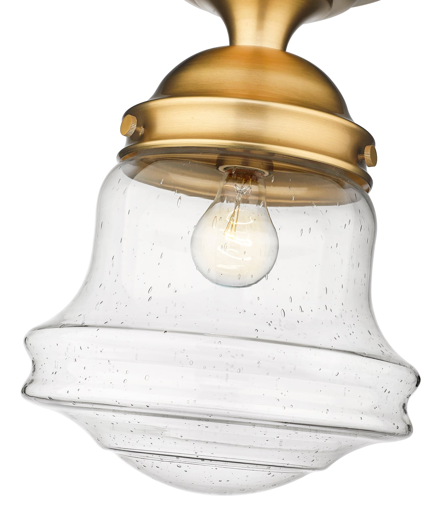 736F10-HBR - Vaughn 1 Light Flush 10" Mount - Heritage Brass
