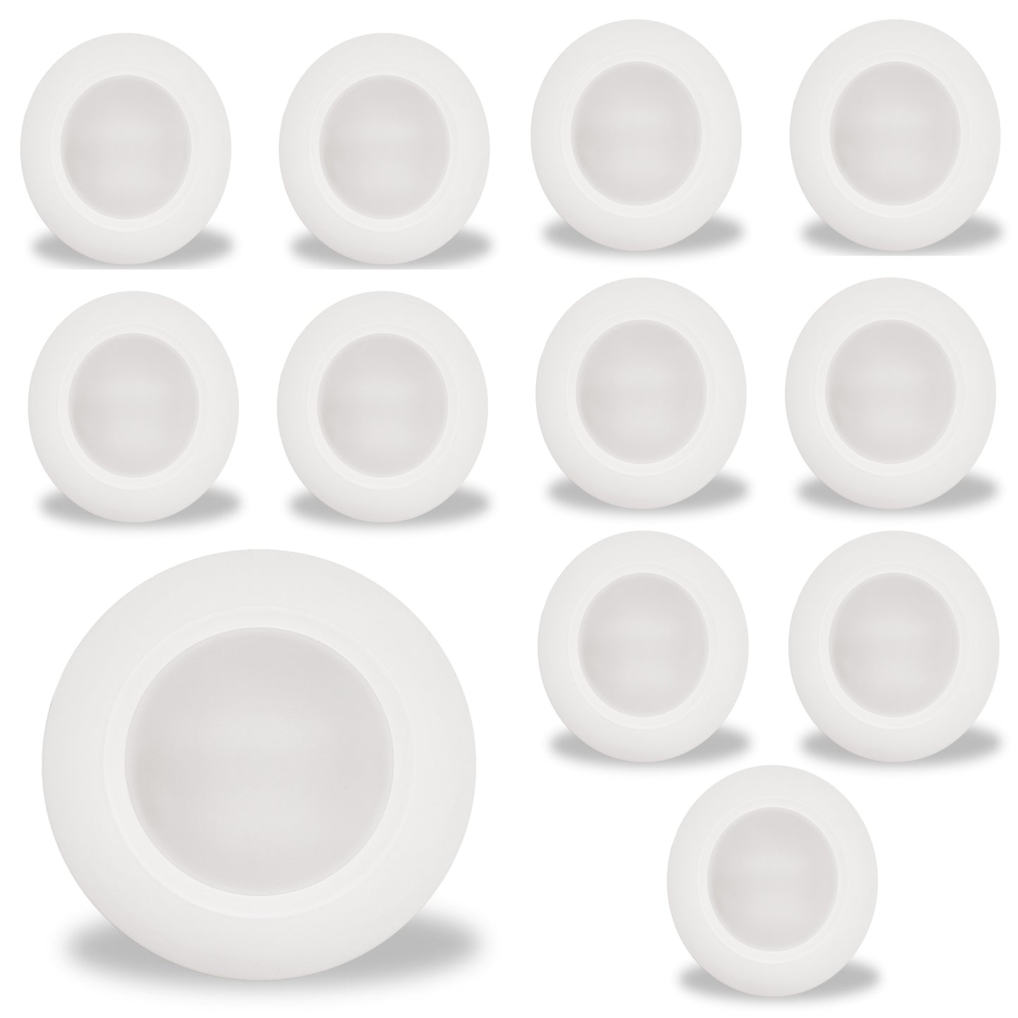 773274 - 12 Watt LED 7" Disc, 3000K, 1100 Lumens, White Finish - 12 Pack