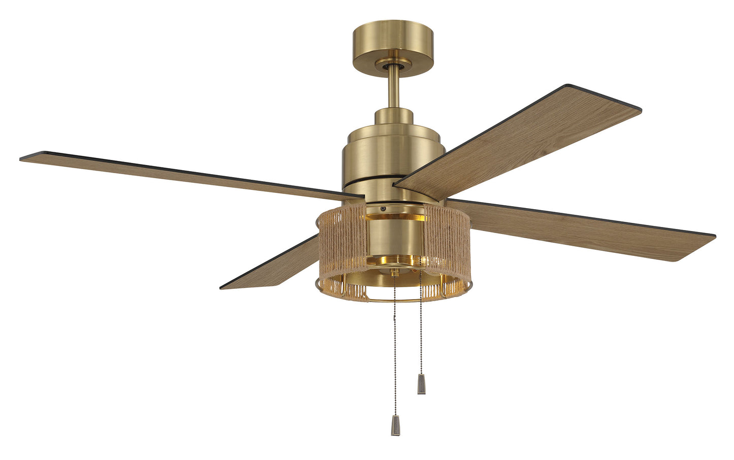 KNS52SB4 - Kensey 52" 4 Blade Ceiling Fan with Light Kit - Satin Brass