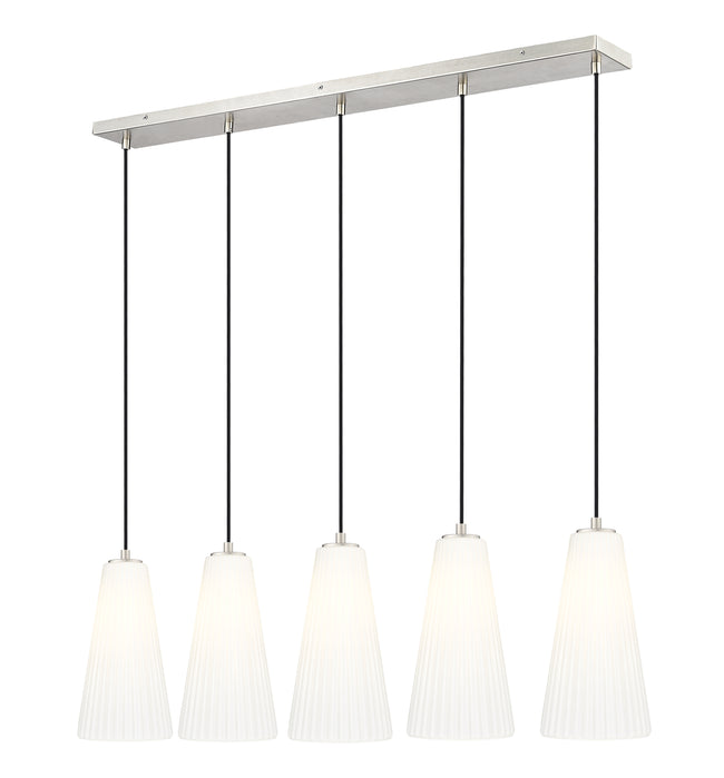 3043P7-5L-BN - Farrell 5 Light Linear 42" Chandelier - Brushed Nickel