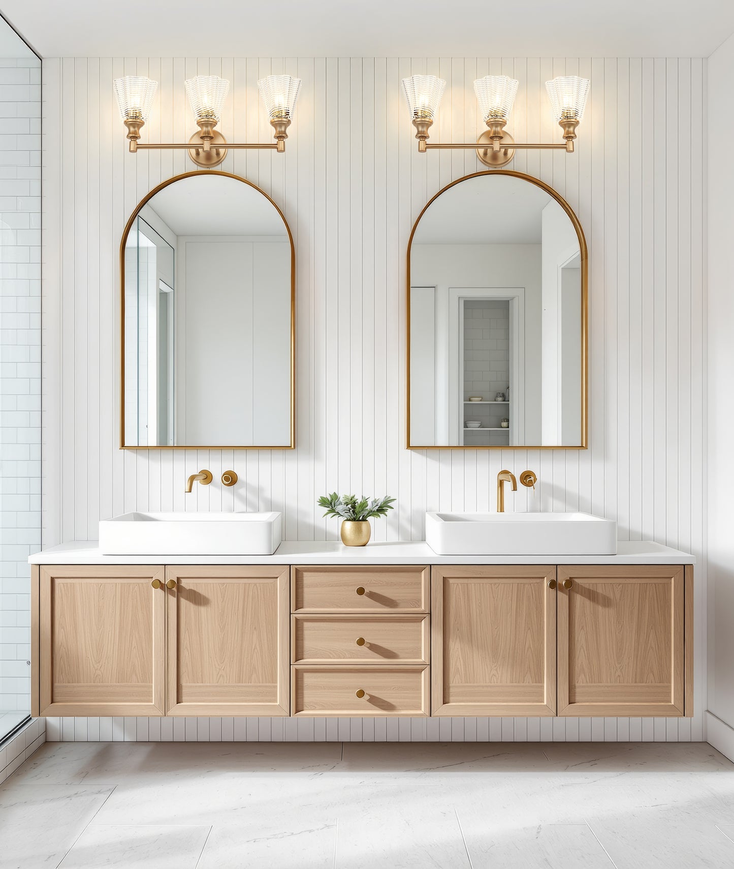 7704-3V-MGLD - Auden 3 Light 24" Vanity - Modern Gold