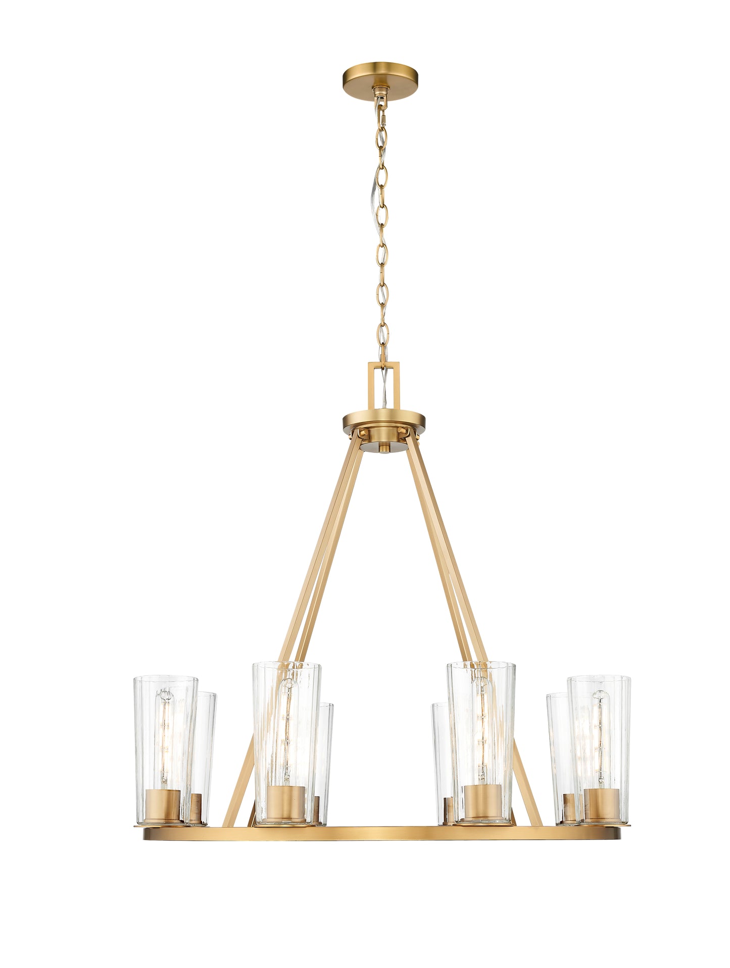 826-8MGLD - Titus 8 Light 33" Chandelier - Modern Gold